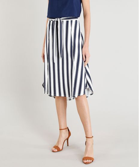 Saia-Midi-Feminina-com-Fenda-e-Faixa-para-Amarrar-Listrada-Branca-9307602-Branco_1