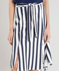 Saia-Midi-Feminina-com-Fenda-e-Faixa-para-Amarrar-Listrada-Branca-9307602-Branco_4