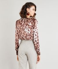 Body-Feminino-Bluse-Acetinado-Estampado-Animal-Print-Manga-Longa-Decote-V-Marrom-9407154-Marrom_2