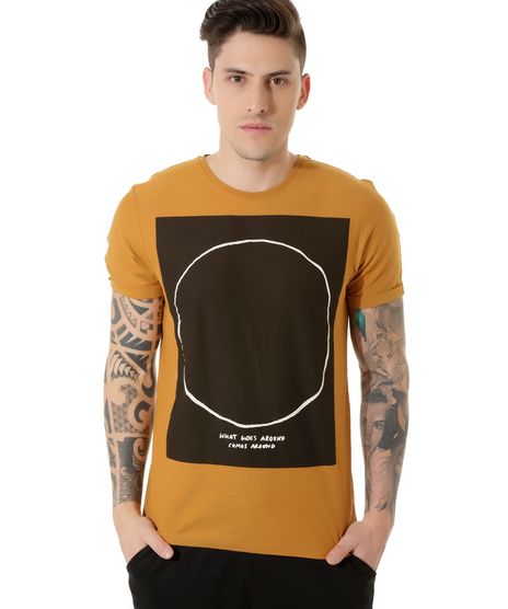Camiseta-Flame--What-Goes-Around-Comes-Around--Caramelo-8385996-Caramelo_1