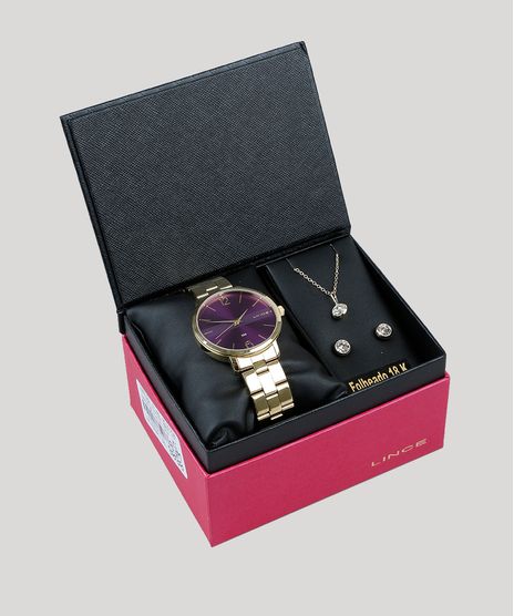 Kit-de-Relogio-Analogico-Lince-Feminino---Brinco---Colar---LRGJ074L-U2KX-Dourado-9474565-Dourado_1