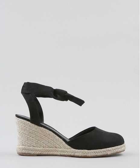 Espadrille-Feminino-Plataforma-em-Suede-com-Corda-Preto-8803704-Preto_1