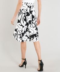 Saia-Midi-Feminina-Estampado-de-Folhas-com-Faixa-de-Amarrar-Preta-9298239-Preto_2