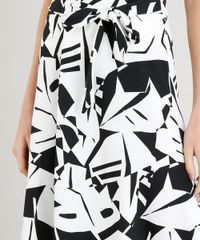 Saia-Midi-Feminina-Estampado-de-Folhas-com-Faixa-de-Amarrar-Preta-9298239-Preto_4