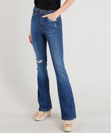 Calca-Jeans-Feminina-Boot-Cut-Cintura-Alta-com-Rasgo-Azul-Escuro-9346399-Azul_Escuro_1