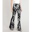 Calca-Flare-Feminina-Estampada-de-Folhagem-com-Recorte-Lateral-em-Malha-Preta-9413258-Preto_1