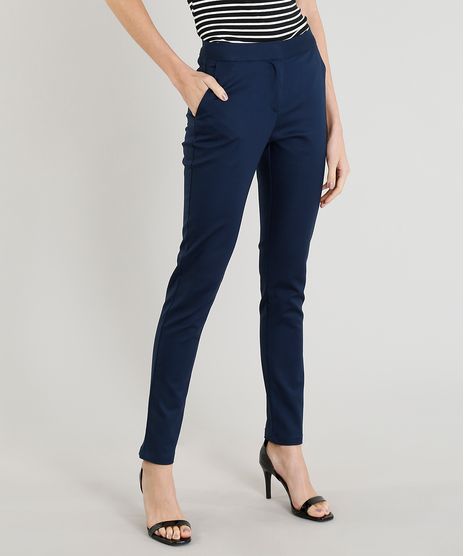 Calca-Social-Feminina-Skinny-com-Bolsos-Azul-Marinho-9352881-Azul_Marinho_1