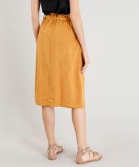 Saia-Clochard-Feminina-Midi-com-Botoes-e-Fenda-Mostarda-9458585-Mostarda_2