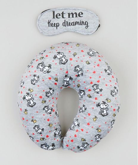 Kit-de-Apoio-de-Pescoco-Snoopy-Estampado---Tapa-Olho-Cinza-Mescla-9422676-Cinza_Mescla_1