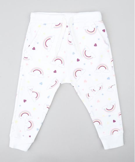Calca-Infantil-em-Moletom-Estampada-de-Arco-Iris-Branca-9425066-Branco_1