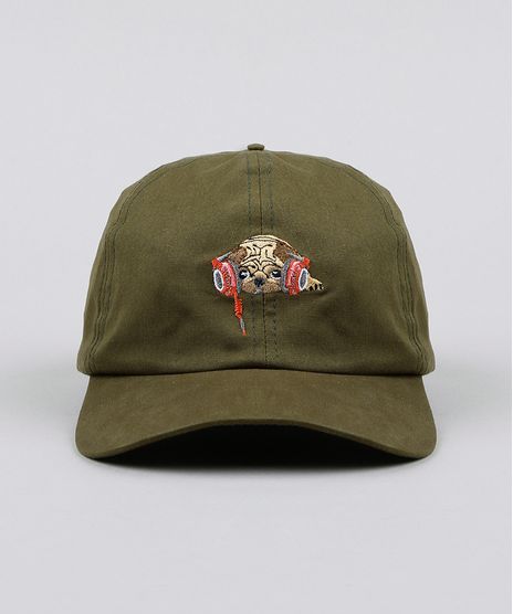 Bone-Masculino-Aba-Curva-com-Bordado-de-Pug-Verde-Militar-9424305-Verde_Militar_1