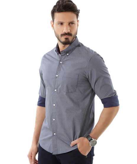 Camisa-Slim-Mini-Print-Azul-Marinho-8353410-Azul_Marinho_1