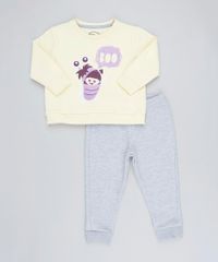 Conjunto-Infantil-Boo-Monstros-S-A--de-Blusao-Amarelo---Calca-em-Moletom-Cinza-Mescla-9419581-Cinza_Mescla_1