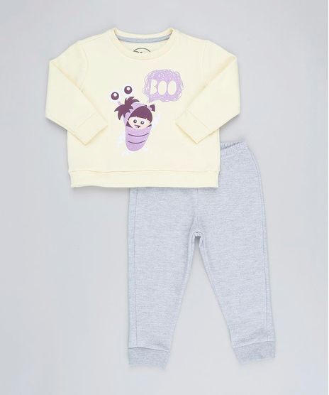 Conjunto-Infantil-Boo-Monstros-S-A--de-Blusao-Amarelo---Calca-em-Moletom-Cinza-Mescla-9419581-Cinza_Mescla_1