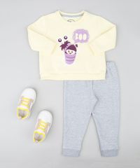 Conjunto-Infantil-Boo-Monstros-S-A--de-Blusao-Amarelo---Calca-em-Moletom-Cinza-Mescla-9419581-Cinza_Mescla_3