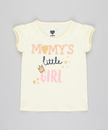 Blusa-Infantil--Momy-s-Girl--com-Glitter-Manga-Curta-Decote-Redondo-Amarelo-Claro-9420118-Amarelo_Claro_1