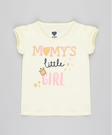 Blusa-Infantil--Momy-s-Girl--com-Glitter-Manga-Curta-Decote-Redondo-Amarelo-Claro-9420118-Amarelo_Claro_1