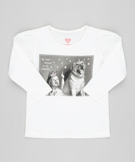 Blusa-Infantil-com-Estampa-de-Cachorro-Manga-Longa-Decote-Redondo-Off-White-9420699-Off_White_1