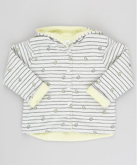 Casaco-Infantil-Dupla-Face-com-Estampa-de-Patinhos-e-Capuz-Cinza-Mescla-Claro-9208955-Cinza_Mescla_Claro_1