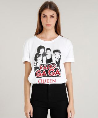 T-shirt-Feminina-Mindset-Queen--Radio-Gaga--Manga-Curta-Branca-9470828-Branco_1