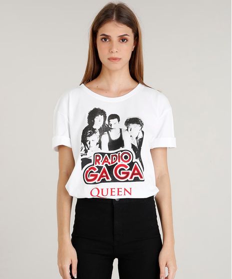 T-shirt-Feminina-Mindset-Queen--Radio-Gaga--Manga-Curta-Branca-9470828-Branco_1