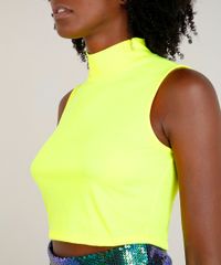 Regata-Cropped-Feminina-Mindset-Gola-Alta-Amarelo-Neon-9482335-Amarelo_Neon_4
