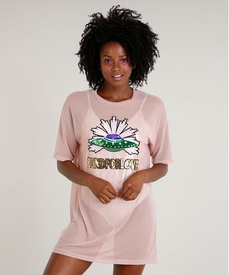T-shirt-Longa-Feminina-Mindset-em-Tule-com-Paetes--Blind-For-Love--Rose-9479932-Rose_1