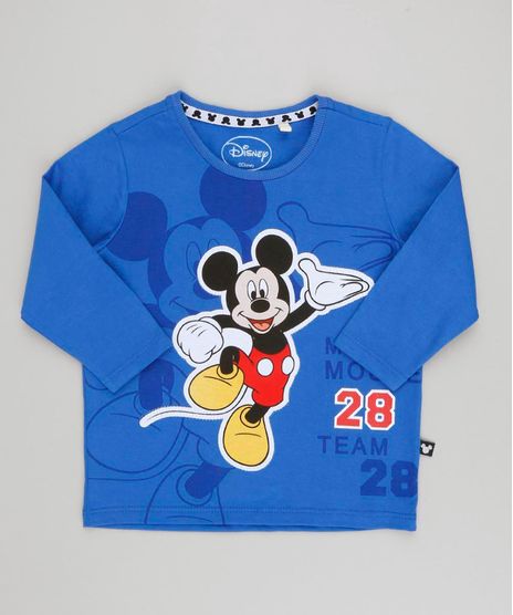 Camiseta-Infantil-Mickey-com-Recorte-Manga-Longa-Gola-Careca-Azul-Royal-9427330-Azul_Royal_1