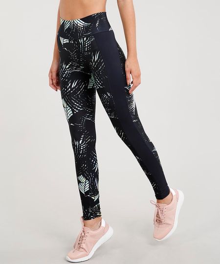 Calca-Legging-Feminina-Esportiva-Ace-Estampada-de-Folhagem-Preta-9355399-Preto_1