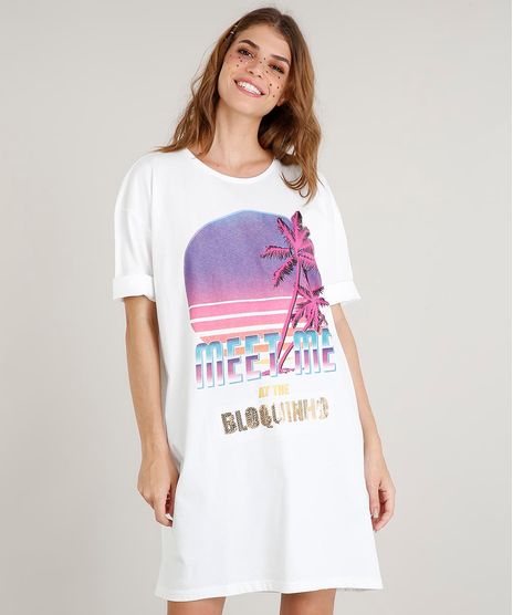 Vestido-T-shirt-Feminino-com-Paetes--Meet-At-The-Bloquinho--Manga-Curta-Branco-9482522-Branco_1