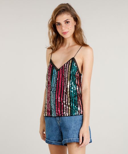 Regata-Feminina-Mindset-em-Tule-com-Paetes-Coloridos-Alca-Fina-Preta-9476076-Preto_1