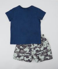 Conjunto-Infantil-de-Camiseta-Dinossauro-Manga-Curta-Azul-Marinho---Bermuda-Estampada-Camuflada-Verde-9428681-Verde_2