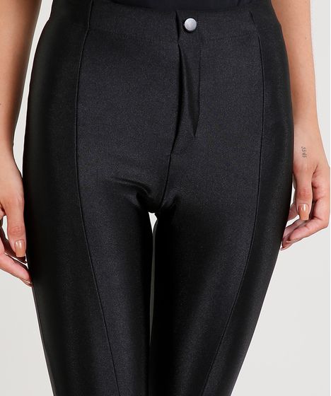 calça legging feminina com brilho preta