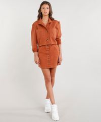 Jaqueta-de-Sarja-Feminina-Cropped-com-Bolsos-Caramelo-9458568-Caramelo_3