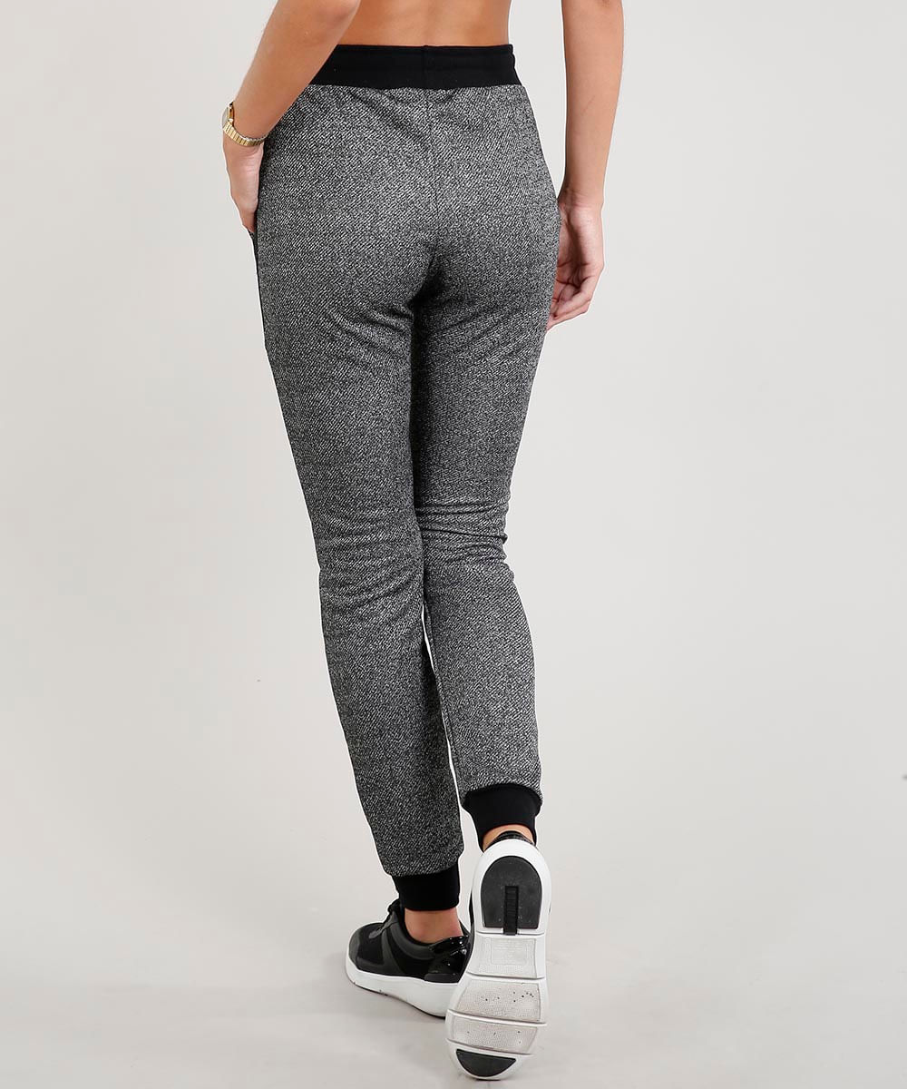 calça jogger moletom com suspensório
