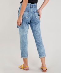 Calca-Jeans-Feminina-Clochard-com-Faixa-para-Amarrar-Azul-Medio-9458542-Azul_Medio_2
