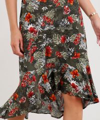 Saia-Midi-Feminina-com-Babados-Estampada-Floral-Verde-Militar-9365387-Verde_Militar_4