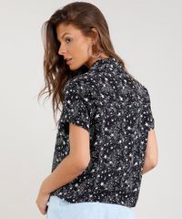 Camisa-Feminina-Cropped-Estampada-de-Estrelas-com-No-Manga-Curta-Preta-9369571-Preto_2