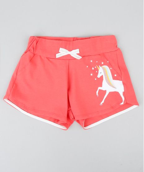Short-Infantil-Unicornio-com-Laco-Coral-9405575-Coral_1