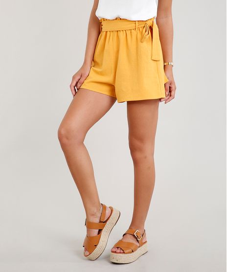 Short-Feminino-Clochard-com-Faixa-de-Amarrar-Mostarda-9260045-Mostarda_1