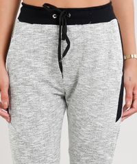 Calca-Feminina-Jogger-em-Moletom-com-Recortes-Cinza-Mescla-Claro-9390755-Cinza_Mescla_Claro_4