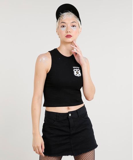 Regata-Feminina-Carnaval-Policial-Cropped-Preta-9410090-Preto_1