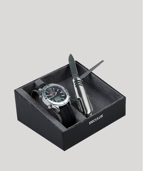 Kit-de-Relogio-Analogico-Seculus-Masculino---Canivete---20751G0SVNI1K-Prateado-9399747-Prateado_1