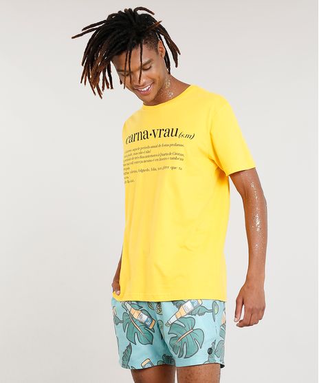 Camiseta-Masculina-Carnaval--Carnavrau--Manga-Curta-Gola-Careca-Amarela-9413968-Amarelo_1
