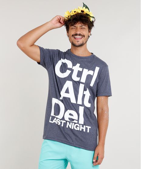Camiseta-Masculina-Carnaval--Ctrl-Alt-Del-Last-Night--Manga-Curta-Gola-Careca-Cinza-Mescla-Escuro-9413966-Cinza_Mescla_Escuro_1