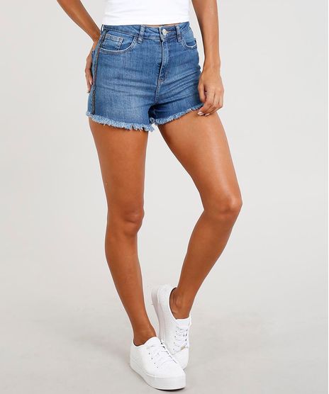 Short-Jeans-Feminino-Carnaval-com-Lurex-Cintura-Alta-Azul-Escuro-9453704-Azul_Escuro_1