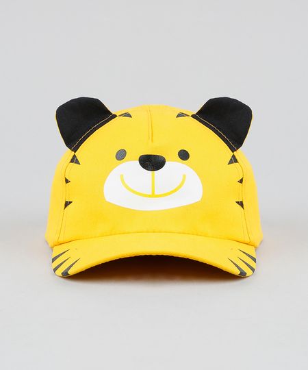 Bone-Infantil-Aba-Curva-Tigrinho-com-Orelhinhas-Amarelo-9405872-Amarelo_1