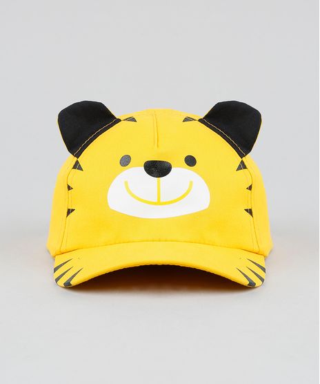 Bone-Infantil-Aba-Curva-Tigrinho-com-Orelhinhas-Amarelo-9405872-Amarelo_1