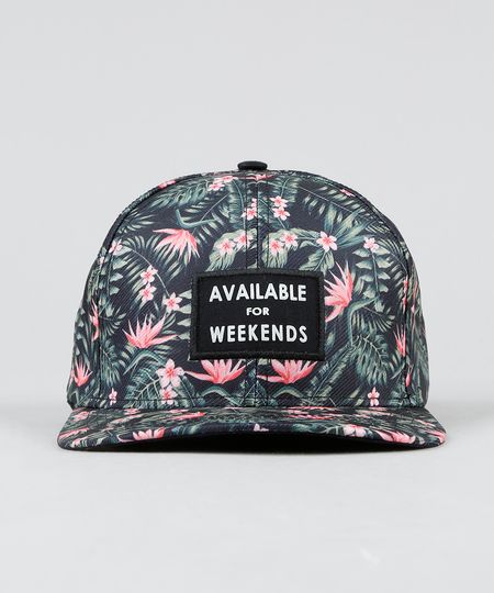 Bone-Masculino-Aba-Reta-Estampado-de-Folhagens-Preto-9422439-Preto_1 Bone-Masculino-Aba-Reta-Estampado-de-Folhagens-Preto-9422439-Preto_1