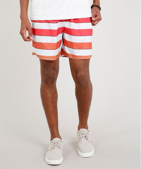 Short-Masculino-Estampado-Listrado-com-Bolsos-Bege-Claro-9266945-Bege_Claro_1